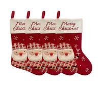 zoocco Christmas Stockings with Cute Santa, Snowman, & Reindeer Designs for Family, Kids, Fireplace & Holiday Decoration (AB)