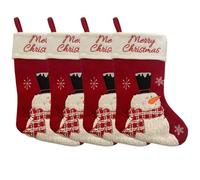 zoocco Christmas Stockings with Cute Santa, Snowman, & Reindeer Designs for Family, Kids, Fireplace & Holiday Decoration (AC)