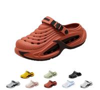 zoocco Classic Clogs for Men And Women Lightweight Flexible (Red-Black,46-47)