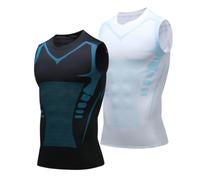 zoocco Compression Shirt Men, S-7XL (Black+White,XL)