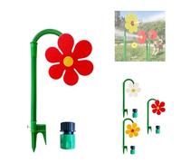 zoocco Crazy Daisy Sprinkler 360° Rotating Daisy Water Sprinkler，Fun Sprinklers for Yard Lawn Pets Playing (Red)