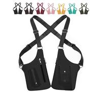 zoocco Double Shoulder Armpit Bag, Adjustable Anti-Theft Leather Shoulder Bag for Men with Hidden Storage for Cel (Black)