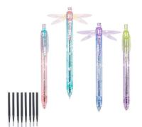 zoocco Dragonfly Gel Pen with Moving Wings, 0.5mm Black Ink, 2 Refills, (MIXED COLOR)