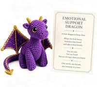 zoocco Emotional Support Dragon Plush Toy Soft Mini Pocket Buddy Gift (Purple)