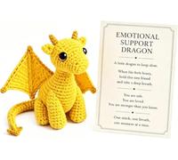 zoocco Emotional Support Dragon Plush Toy Soft Mini Pocket Buddy Gift (Yellow)