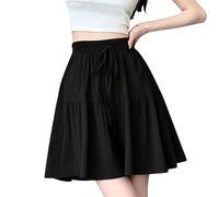 zoocco Flowy Shorts for Women (Black,L)