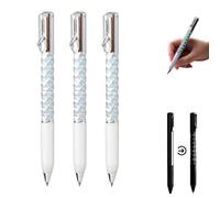 zoocco Geometric Decompression Pen, Shape Shifting Pen, Fidget Pens for Adults, Cool Office Gadgets Unique Fun Pens (3 PCS Silver)