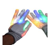 zoocco Gloving Light Gloves, LED Half Finger Gloves with 6 Color Modes for Adults, Cool Rave Party, Festival Accessories (BB)