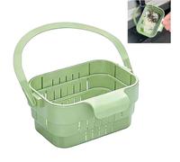 zoocco Hanging Drain Basket for Kitchen Sink, Fast Food Catch & No-Drill Kitchen Sink Organizer for Small Apartment Users (Green)