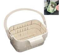 zoocco Hanging Drain Basket for Kitchen Sink, Fast Food Catch & No-Drill Kitchen Sink Organizer for Small Apartment Users (White)