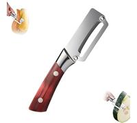 zoocco Multifunctional Vegetable Peeler, Stainless Steel Peeler with Wooden Handle, Speed Peelers for Potato Carrot Apple Fruit (1 PCS)