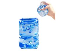 zoocco Ocean Ice Cube Squishy - Glitter Beach Squishies with Floating Shells, Slow-Rise Sensory Toy for Stress Relief, Kids & Adults, Pocket-Sized Ocean Cube Squishies (Snowflakes 2 PS)