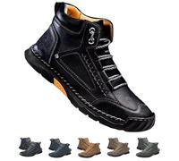 zoocco Olveros Boots, Cryonessa Men's Comfortable Handmade Leather Boots - Waterproof, Arch Support, Pressure Relief, Spacious Toe Box for Outdoor Adventures (Black,39)