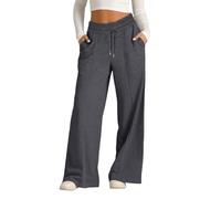 zoocco Pantaloni Uomo Sportivi, High Waisted Wide Leg Sweatpants with Pockets for Office Travel Sports Everyday Life (Dark Gray,XL)