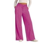 zoocco Pantaloni Uomo Sportivi, High Waisted Wide Leg Sweatpants with Pockets for Office Travel Sports Everyday Life (Rose Red,XL)
