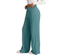 zoocco Pantaloni Uomo Sportivi, High Waisted Wide Leg Sweatpants with Pockets for Office Travel Sports Everyday Life (Peacock Green,XXL)