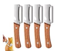 zoocco Peeler Knife, Stainless Steel Peeler With Wooden Handle, Sharp Blade for Potato Apple Carrot Kitchen Tool (4 PCS)