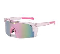 zoocco Photochromic Safety Glasses UV400 Polarized Light-Adjusting Sunglasses, Impact-Resistant Outdoor Safety Eyewear for Men & Women for Cycling, Driving & Work (Pink)