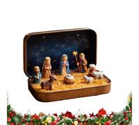 zoocco Pocket Nativity - Mini Nativity Set, Resin Sets & Figures, Christmas Decoration Indoor for Home Gifts Decor for Desk Shelf Office or Travel Decor (1 *PCS)