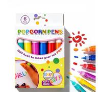 zoocco Popcorn Pens 3D Puffy Art Drawing Pens 6/12 Pack for DIY Crafts (6pc)
