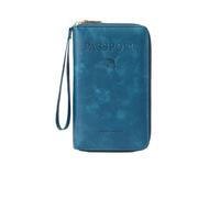 zoocco Porta Passaporto da Viaggio, RFID Passport Wallet with Card Slots, Multi-Functional Passport Holder for Family, Business People, Travel Enthusiasts, Elderly Travelers (Peacock Blue)