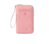 zoocco Porta Passaporto da Viaggio, RFID Passport Wallet with Card Slots, Multi-Functional Passport Holder for Family, Business People, Travel Enthusiasts, Elderly Travelers (Pink)