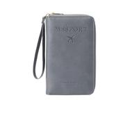 zoocco Porta Passaporto da Viaggio, RFID Passport Wallet with Card Slots, Multi-Functional Passport Holder for Family, Business People, Travel Enthusiasts, Elderly Travelers (Gray)