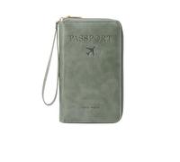 zoocco Porta Passaporto da Viaggio, RFID Passport Wallet with Card Slots, Multi-Functional Passport Holder for Family, Business People, Travel Enthusiasts, Elderly Travelers (Green)