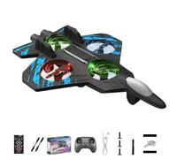 zoocco RC Jet for Kids & Beginners with 360° Flips, Dual-Speed Foam RC Plane, LED Remote Control Airplane Toy for Outdoor Family Fun (Blue +1 Battery)