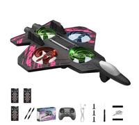 zoocco RC Jet for Kids & Beginners with 360° Flips, Dual-Speed Foam RC Plane, LED Remote Control Airplane Toy for Outdoor Family Fun (Red +3 Battery)