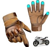 zoocco Ruck and Recon Tactical Gloves, Full Protection Ruck and Recon Tactical Gloves for Men with Full Palm Touchscreen & Hard Shell for Motorcycle (Brown,X-Large)