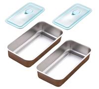 zoocco Scatole Bento, Reusable Snack Containers with Lids, Stainless Steel Snack Containers Double Compartment, lunchable snacks container for School, Travel & Meal Prep (BB)