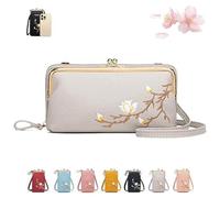 zoocco Shamfreshen Women Sling Cross-Body Wallet, Versatile Compartments Generic Mobile Phone Bags, Stylish & Functional for Your Wife Gift (Gray)