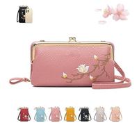 zoocco Shamfreshen Women Sling Cross-Body Wallet, Versatile Compartments Generic Mobile Phone Bags, Stylish & Functional for Your Wife Gift (Dark Pink)