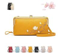 zoocco Shamfreshen Women Sling Cross-Body Wallet, Versatile Compartments Generic Mobile Phone Bags, Stylish & Functional for Your Wife Gift (Yellow)