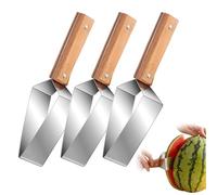 zoocco Stainless Steel Watermelon Slicer, Watermelon Cutter with Non-Slip Handle, Multifunctional Fruit Slicer for Home Kitchen, Picnic, Camping & Party (3 PCS)