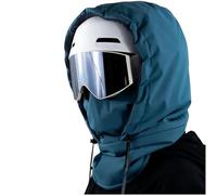 zoocco Waterproof Fleece Lined Hood with Drawstring, 3-in-1 Warm Fleece Hood Hat for Skiing, Hiking, Outdoor Work, Commuting (Peacock Blue)