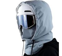 zoocco Waterproof Fleece Lined Hood with Drawstring, 3-in-1 Warm Fleece Hood Hat for Skiing, Hiking, Outdoor Work, Commuting (Light Blue)