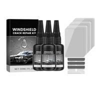 zoocco Windshield Crack Repair Kit - Glass Repair Fluid for Car Window Chips & Long Cracks, Quick DIY Fix with Professional Resin, Reliable Transparency Restoration (3 Sets)