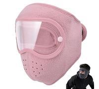 zoocco Winter Warm Fleece Windproof High-Definition Goggles, Full Face Winter Mask for Men Extreme Cold Weather Protection (Pink)