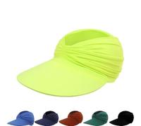 zoocco Women's UPF 50+ UV Protection Sun Visor Hat, Wide Brim Ponytail Hat, Foldable Beach cap for Golf & Travel (Yellow)