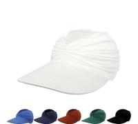 zoocco Women's UPF 50+ UV Protection Sun Visor Hat, Wide Brim Ponytail Hat, Foldable Beach cap for Golf & Travel (White)
