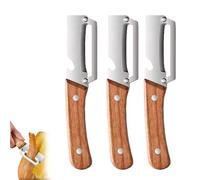 zoocco Zero Snag Peeler, Stainless Steel Fruit Vegetable Peeler with Ergonomic Wooden Handle, Sharp Blade for Potato Apple Carrot Kitchen Tool (3 PCS)
