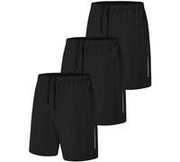 Zoofly Palestra Atletici da Uomo Pantaloncini Sport Uomo Dry Fit con Tasche Tennis Elasticizzato Fitness Basket Short Nero*3 XL