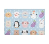 ZooFront - Tappeto per porta, 81,3 x 50,8 cm, in gomma antiscivolo, extra per scarpe e zampe fangose, colore: blu
