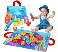 ZOOI Giocattoli Montessori per 1 2 3 4 anni, 5 in 1 Gioco di pesca in tessuto per bambini Giocattoli per bambini per ragazzi di 1 2 3 4 anni, regali per bambini, regali per il primo compleanno per
