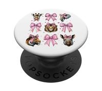 Zookeeping Zookeeper Animali Selvaggi Ragazza Coquette Bow Rosa Mamma PopSockets PopGrip Adesivo