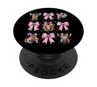 Zookeeping Zookeeper Animali Selvaggi Ragazza Coquette Bow Rosa Mamma PopSockets PopGrip Adesivo