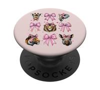 Zookeeping Zookeeper Animali Selvaggi Ragazza Coquette Bow Rosa Mamma PopSockets PopGrip Adesivo