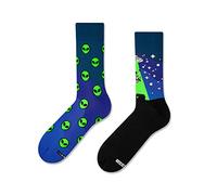ZOOKSY - Calze Estivi Colorate per Uomo Donna 1 Paia MixTury I Taglia (36-40) I Calze Estivi Colorate per Uomo Donna I Calzini Lungo in Cotone I Calzini Unisex Fantasia I Motivo: UFO